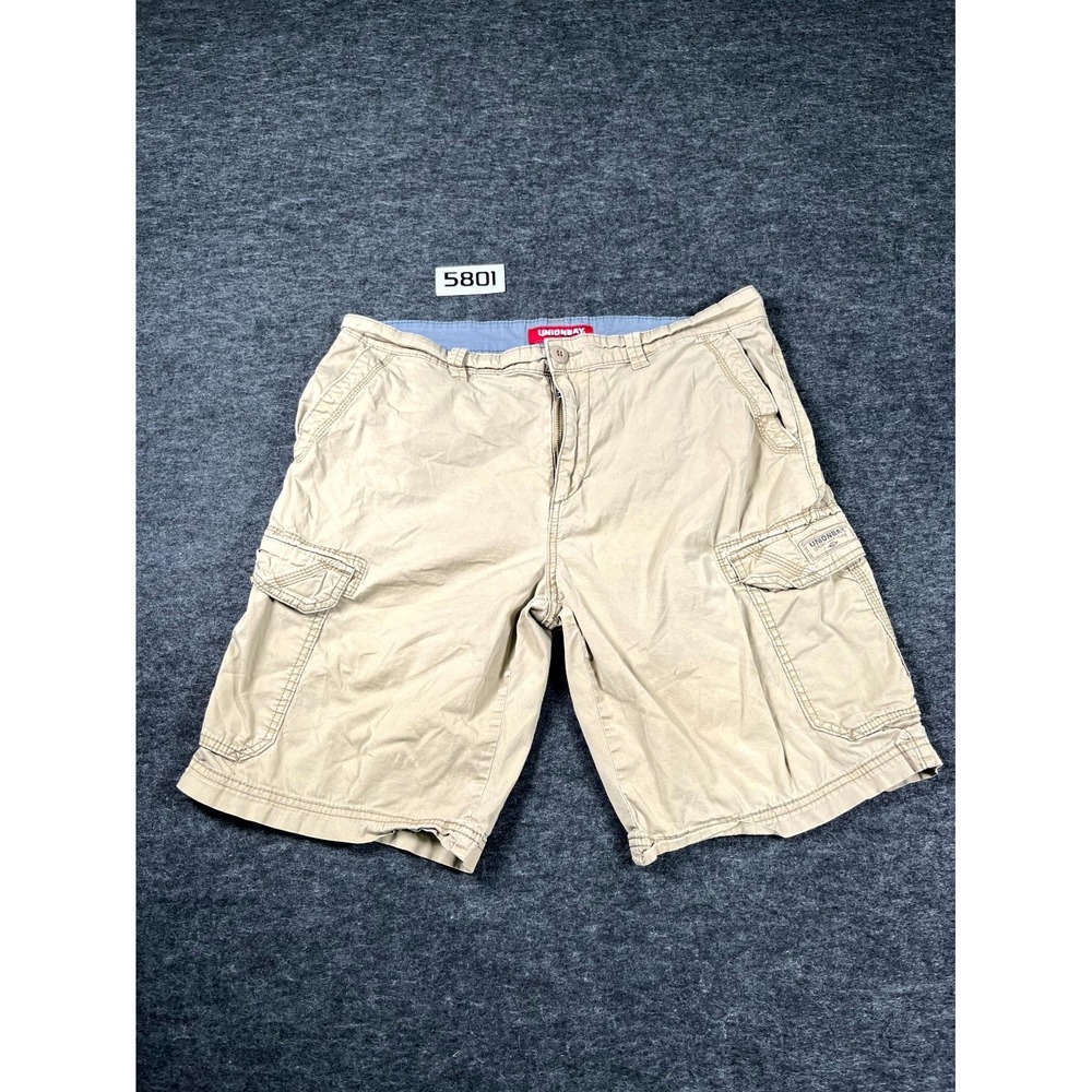 Unionbay Genuine Sportswear Cargo Shorts Mens 36 Beige Cotton Stretch Travel